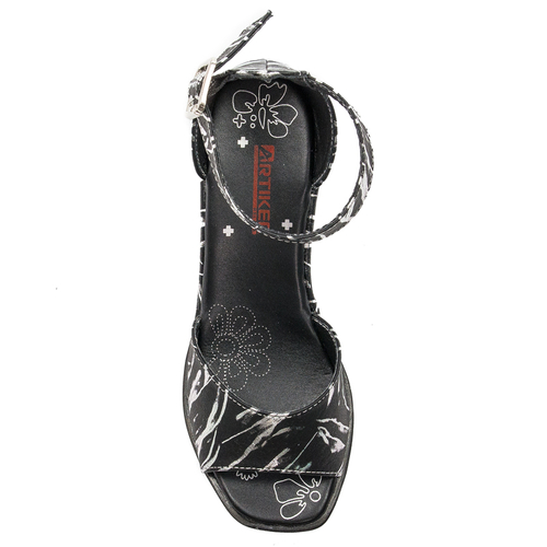 Artiker Black Women's Leather Sandals