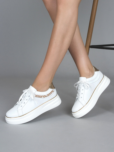 Artiker White-Gold Women's Sneakers