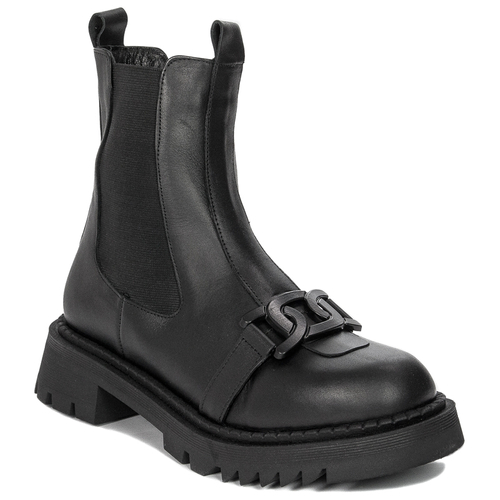 Boccato Women's boots, black leather boots