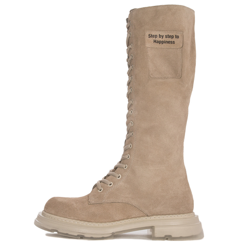 Boccato Women's, suede warm beige leather boots