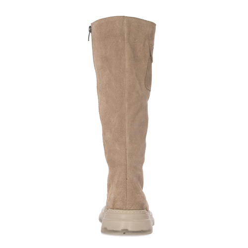 Boccato Women's, suede warm beige leather boots