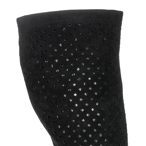 D&A Women's spring openwork flat black boots