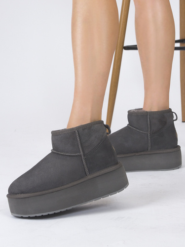 EMU Australia Stinger Micro Flatform Charcoal Boots