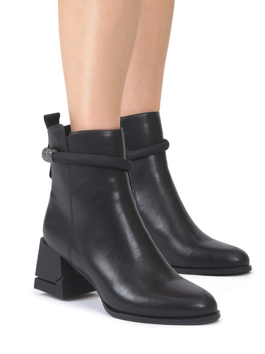 Filippo Black Leather Women's Boots