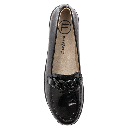 Filippo DP4128/23 BK Black Flat Shoes