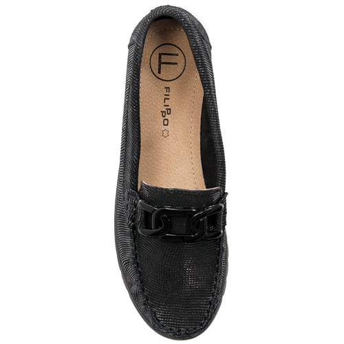 Filippo Leather Black Low Shoes