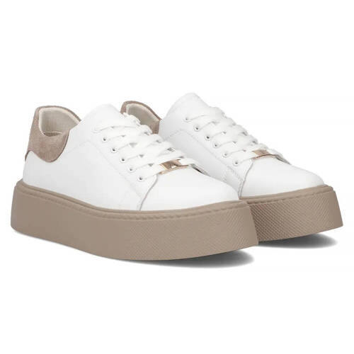 Filippo Leather White Low Shoes