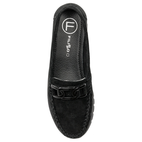 Filippo Loafers Leather Black Shoes 