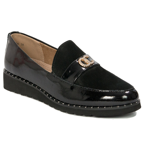 Filippo Shoes Leather Lacquered Black