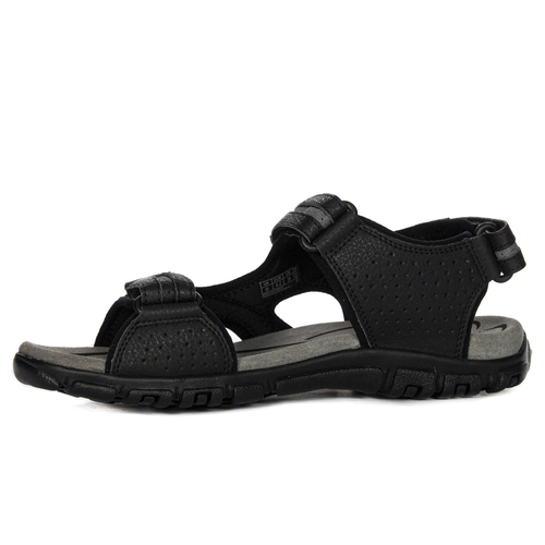 GEOX Men's leather Sandals Black Stone