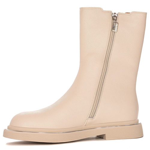 GOE Women's warm leather beige boots