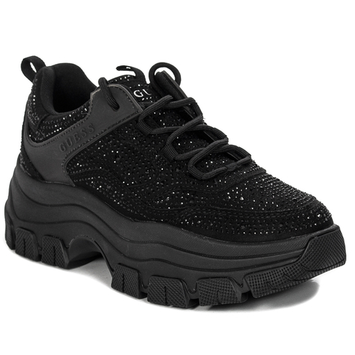 Guess Women's Black Sneakers on the platform