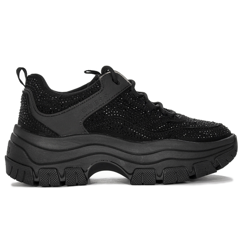 Guess Women's Black Sneakers on the platform