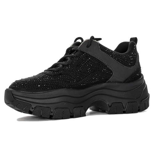 Guess Women's Black Sneakers on the platform