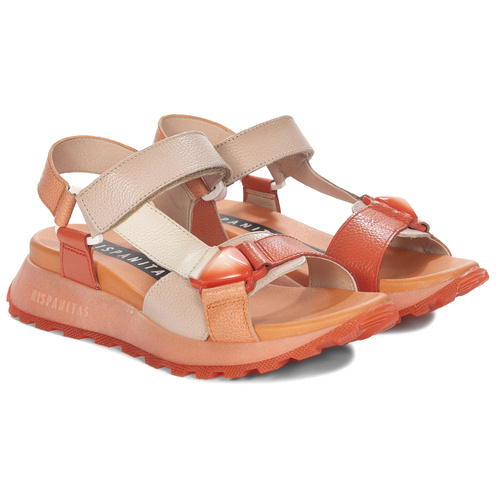 Hispanitas Women's Platform Coral Scarlet Sandals 