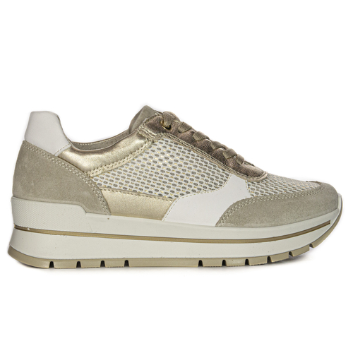 Igi&Co Women's leather platform sneakers beige