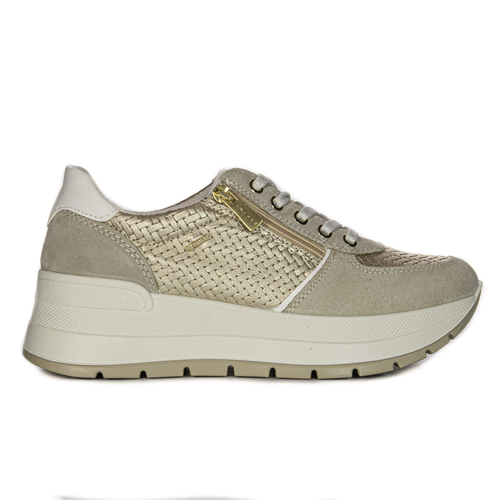 Igi&Co Women's leather platform sneakers beige