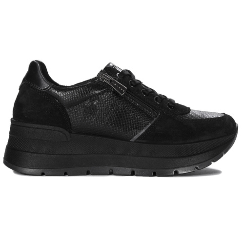 Igi&Co Women's leather platform sneakers black