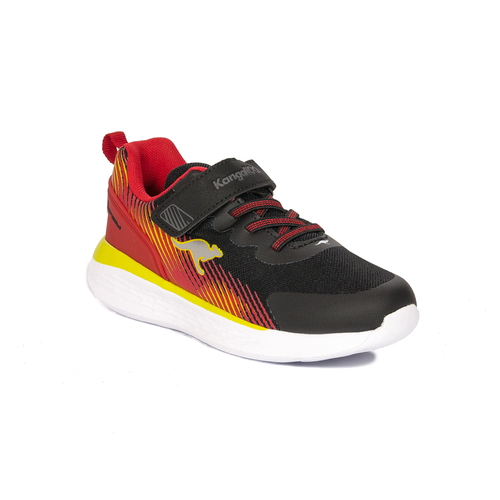 Kangaroos children's boys' shoes Jet Black / Fiery Red Sneakers