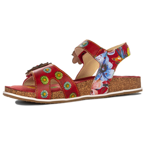 Laura Vita Women's Leather Sandals Red