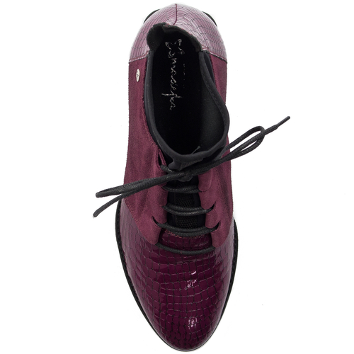 Maciejka 04744-48/00-7 Burgundy Lace-up Boots