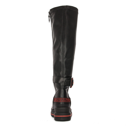 Maciejka 05293-08/00-7 Black+Red Knee-High Boots