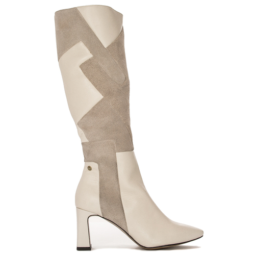 Maciejka 05784-22/00-8 Light Beige Knee-High Boots