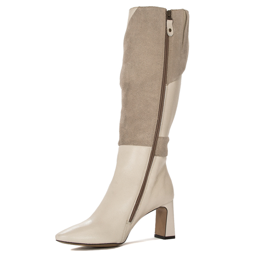 Maciejka 05784-22/00-8 Light Beige Knee-High Boots