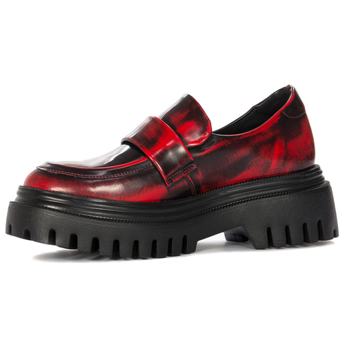 Maciejka 6294A-08/00-8 Black and red flat shoes