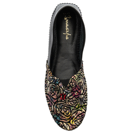 Maciejka Black + Flowers Shoes 