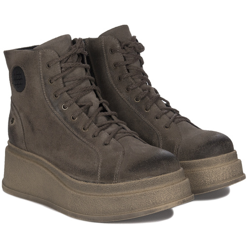 Maciejka Brown Lace-Up Boots