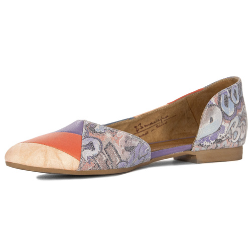 Maciejka Violet and Orange Leather Women's Ballerina