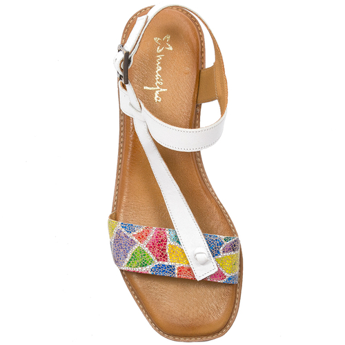 Maciejka White Flat Sandals