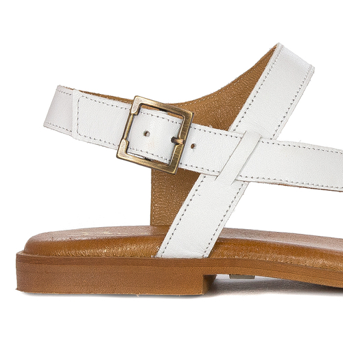 Maciejka White Flat Sandals