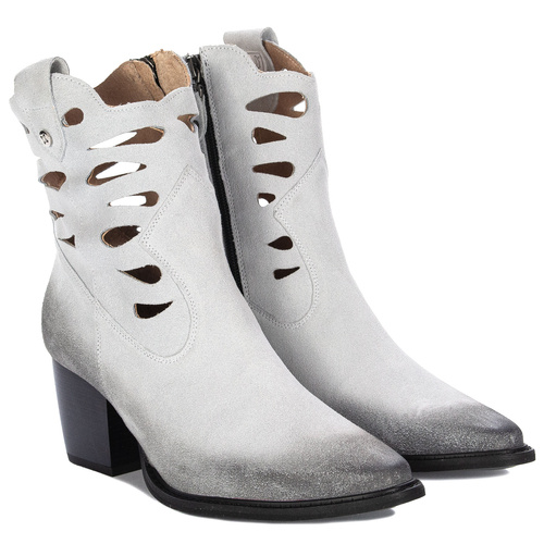 Maciejka White and Black Women's Boots