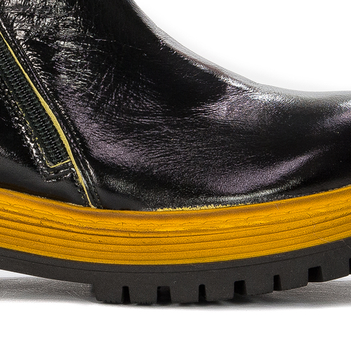 Maciejka Women's Black and Yellow Leather Boots