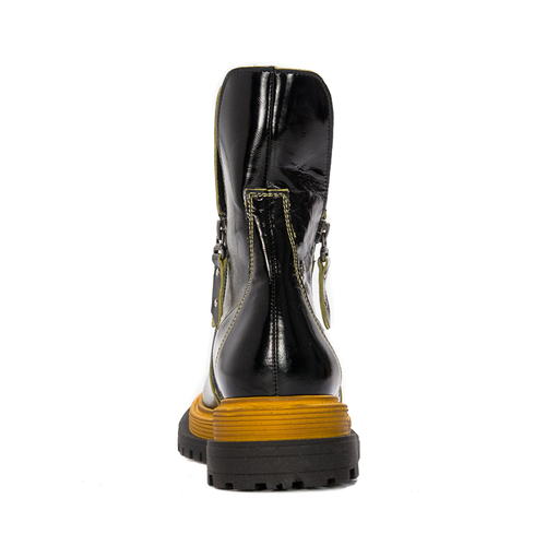 Maciejka Women's Black and Yellow Leather Boots