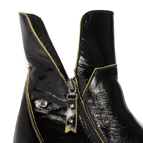 Maciejka Women's Black and Yellow Leather Boots