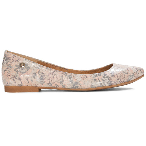 Maciejka Women's Leather Pastel + Flowers Ballerinas 