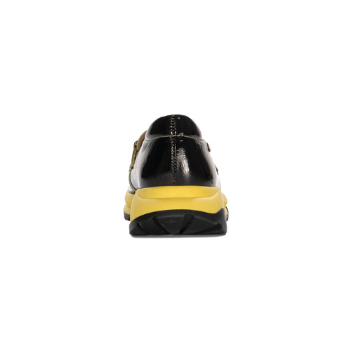 Maciejka Women's Leather Shoes Black and Yellow