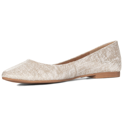 Maciejka Women's Leather White and Gold Ballerinas 