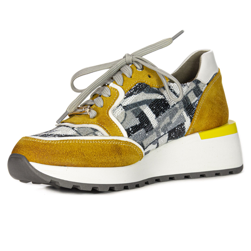 Maciejka Women's Leather Yellow Sneakers