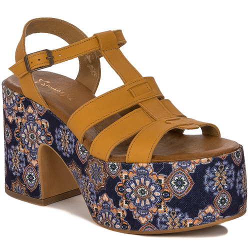 Maciejka Women's Yellow + Flowers Sandals