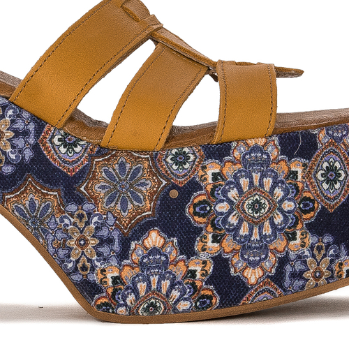 Maciejka Women's Yellow + Flowers Sandals