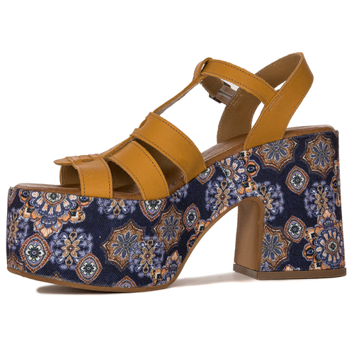 Maciejka Women's Yellow + Flowers Sandals