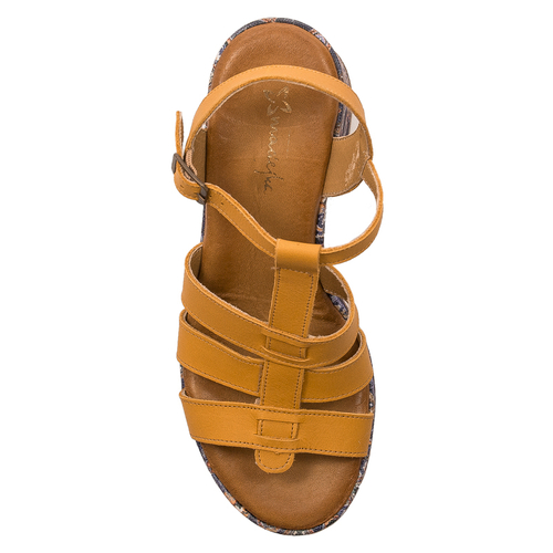 Maciejka Women's Yellow + Flowers Sandals