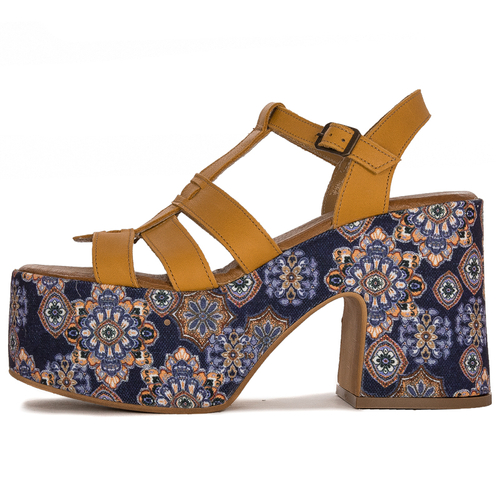 Maciejka Women's Yellow + Flowers Sandals