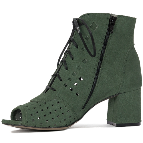 Maciejka bottle green Women's Lace-Up Boots