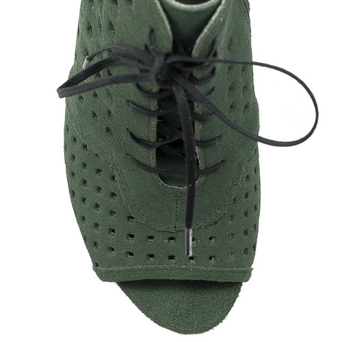 Maciejka bottle green Women's Lace-Up Boots