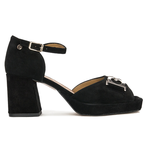 Maciejka women's velor Black Sandals